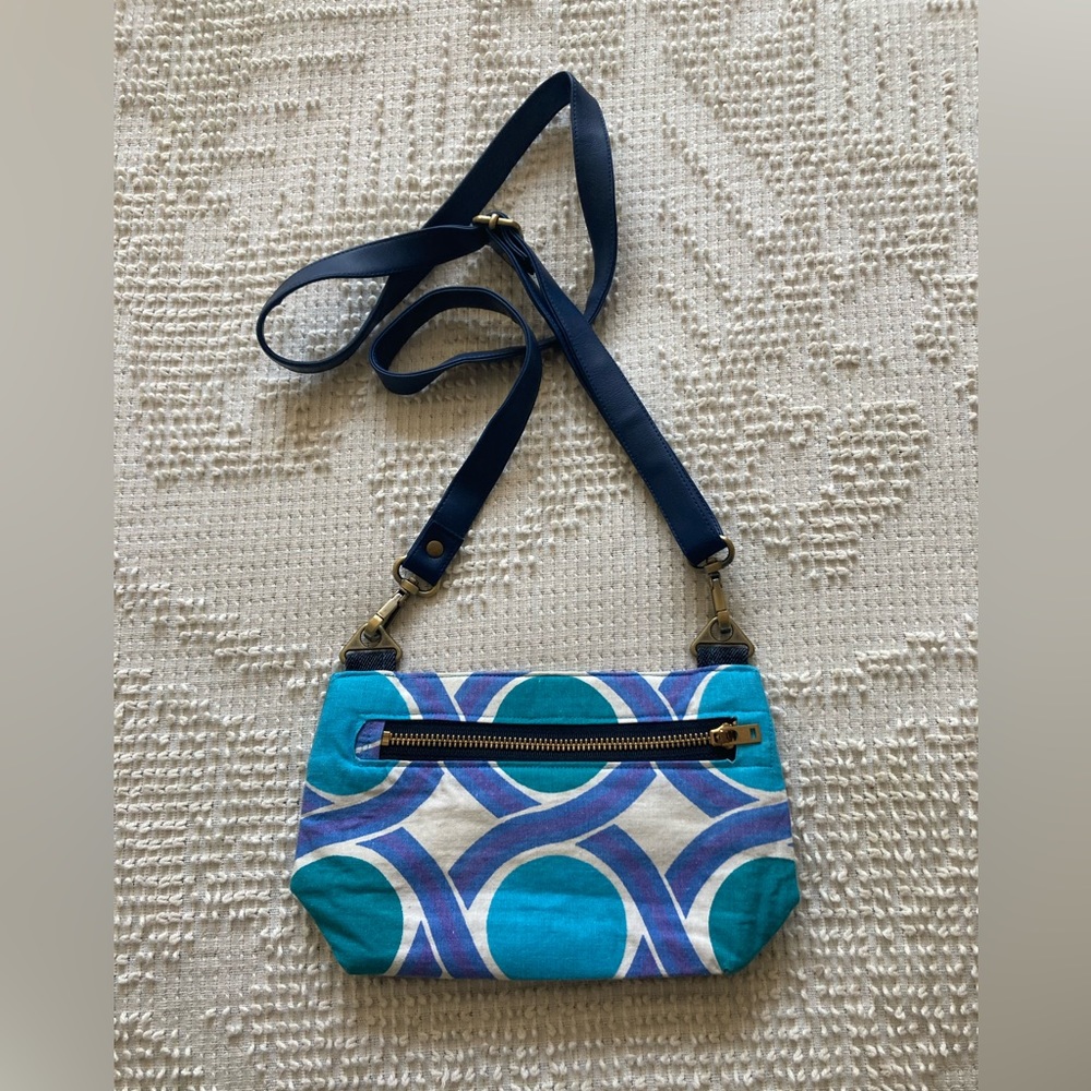Upcycled 70s curtain purse